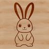 Rabbit Clip Art in Digital Format A sitting rabbit illustration in a digital format suitable for various design applications.