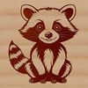 A high-quality graphic design element featuring a raccoon rendered as scalable vector graphics (SVG).