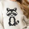 Cute Raccoon Illustration for Design Projects A detailed illustration of a racoon in black lines, suitable for vector design.