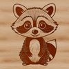 A high-quality vector graphic illustration of a racoon in detail.