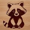 Wildlife SVG Graphic A detailed illustration of a racoon's face and body.