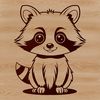 Racoon Vector Clip Art Design An SVG graphic of a raccoon for creative projects and designs.