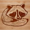 A high-quality, scalable SVG image of a raccoon, ideal for use in graphic design, cutting machines, or pyrography projects.
