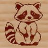 A stylized illustration of a raccoon's face and body, created as a vector graphic.