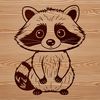 Vector illustration of a raccoon, suitable for graphic design and digital crafting projects.