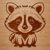 Beautiful Woodland Creature SVG Clip Art Illustration of a raccoon in vector format, suitable for use with cutting machines like Cricut or laser cutters.