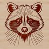 A detailed graphic representation of a raccoon in SVG design.