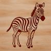 Colorful Zebra Illustration A colorful illustration of a cute standing zebra in a stylized pose.