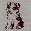 Seated Shetland Breed Dog Illustration Close-up vector illustration of a seated Shetland sheepdog.