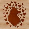 Cute Shetland Sheepdog Clip Art Vector A close-up illustration of a Shetland sheepdog's head with heart symbols around it.