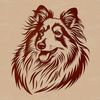 Free Shetland Sheepdog Clip Art for Cutting Machines High-quality vector graphic image of a Shetland Sheepdog's face, ideal for cutting machine stencils or digital art projects.