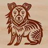 Beautiful Standing Breed Dog Illustration Close-up illustration of a standing Shetland sheepdog breed.