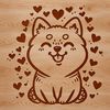 Adorable Shiba Inu SVG Design An SVG design featuring a cute Shiba Inu animal with heart elements on its fur.