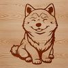Furry Shiba Inu Companion Vector A sitting Shiba Inu dog with fluffy fur, representing a popular pet animal breed.