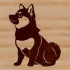 A sweet sitting dog in a simple illustration style. A sitting Shiba Inu dog in a simple illustration style.