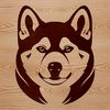 Cutting Machine Friendly Dog Image A vector illustration of a Shiba Inu dog's head from the side.