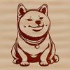 Cute Dog Sitting Icon An SVG image of a Shiba Inu in a sitting position for graphic design use.