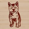 A standing Shiba Inu dog breed in vector format.