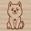 Simple Shiba Inu SVG Design An illustration of a Shiba Inu in a sitting position, created using vector art.