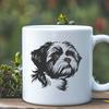 Adorable Shih Tzu Portrait A detailed illustration of a Shih Tzu's head from the side view.