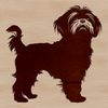 Beautiful Dog Vector Art Design Illustration of a Shih Tzu in standing position with detailed fur texture.