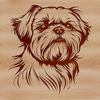 Cute Dog Face Illustration Vector A portrait illustration of a Shih Tzu dog's head, suitable for vector graphics and digital design projects.