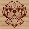 Shih Tzu Head Clip Art Design A digital illustration of a Shih Tzu dog's head, suitable for vector art designs and cutting machines like Cricut.