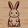 Rabbit illustration in a sitting position, ideal for crafting and design projects.