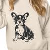 Free Sitting Boston Terrier Vector Graphic Vector illustration of a seated Boston Terrier dog breed.