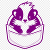 Wild Skunk Vector Graphic A cartoon illustration of a wild animal, a black and white striped skunk, available as a vector graphic.