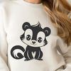 Striped Forest Companion A small mammal with distinctive black and white stripes, commonly found in North American forests.