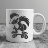 Wild Skunk on Wheels Illustration A stylized illustration of a wild skunk standing on a skateboard.