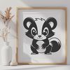 Wildlife Illustration - Skunk Profile A simple illustration of a skunk in profile, depicted as a vector graphic.