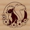 Cute Cartoon Skunk SVG Clip Art Design A cartoon-style illustration of a wild animal, specifically a skunk, rendered in vector format.