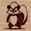 A high-resolution SVG illustration of a skunk with distinctive black and white stripes.
