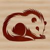 Resting Wild Animal Sketch A wild animal skunk in a resting position, suitable for vector art and design.