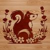 Skunk Vector Artwork Free Download A vector illustration of a skunk in a wild setting with some floral elements.