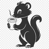 Cute Black and White Skunk Design A small, black-and-white skunk with a distinctive striped pattern.
