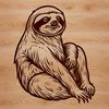A slow-moving arboreal mammal in a relaxed pose, suitable for use as clip art.