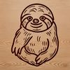 A vector graphic design of a sloth with detailed fur and limbs, suitable for commercial or personal use in various projects.