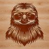 Cute Animal SVG Graphic Free Download An illustration of a sloth's head with detailed facial features.