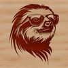 Sloth Head Illustration in Detailed Texture A detailed illustration of a sloth's head with fur texture, suitable for vector design projects.