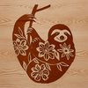 Cartoon Sloth in Floral Setting Vector Design A cartoon sloth in a floral setting, created as a vector design.