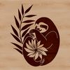 Beautiful Sloth Design with Floral Elements A sloth surrounded by floral elements, suitable for vector design projects.