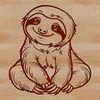 Cute Animal SVG Graphics Free Download A vector graphic of a cute sloth sitting on a leaf, suitable for digital designs and crafts.
