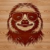 Vector Illustration of a Cool Sloth A sloth wearing sunglasses, depicted in a digital vector format.