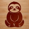 A sloth in a relaxed position, depicted as a vector graphic illustration.