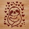 Love Heart Sloth Clip Art A sloth designed with love hearts, ideal for crafting or digital projects.