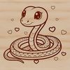 Snake illustration in vector format with love hearts.