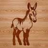 Brown Furry Donkey Illustration A standing donkey with brown fur, created as a vector graphic.